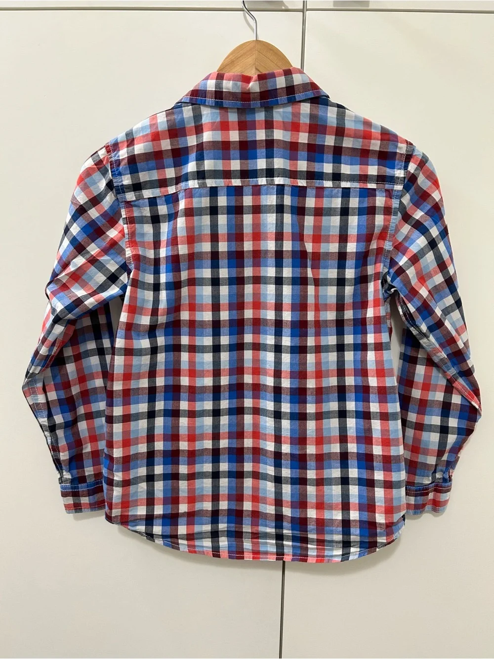 Gymboree Red, Blue, Black & White Plaid Button-Down Shirt Preppy Fall School